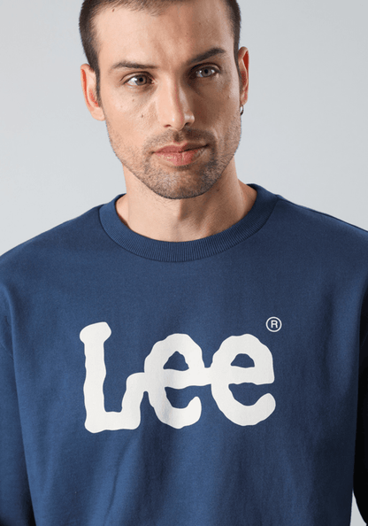 Polerón Hombre Wobbly Logo Crew Blue Denim