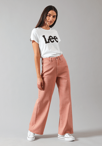 Jeans Mujer Tiro Alto Stella A Line Relaxed Fit Terracotta