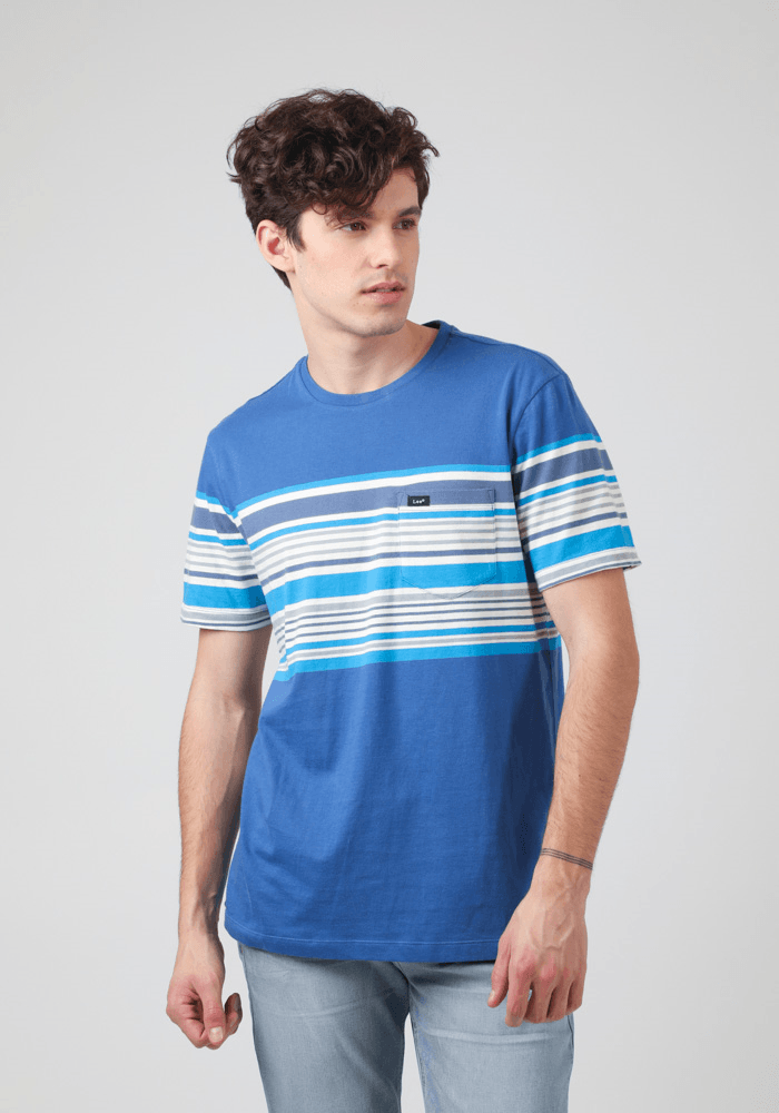 Polera Hombre Stripy Pocket Tee Navy