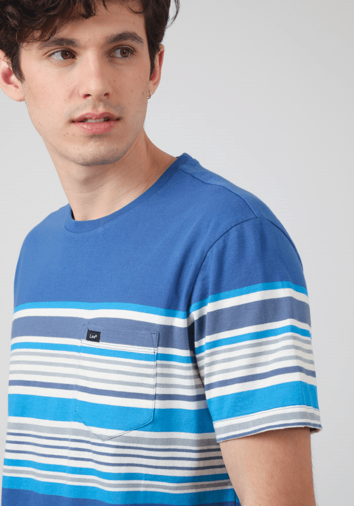 Polera Hombre Stripy Pocket Tee Navy