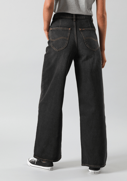 Jeans Mujer Tiro Alto Stella A Line Relaxed Fit Black Duns