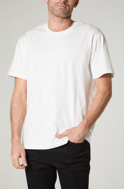 Polera Hombre Regular Fit Bordado Blanco