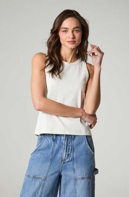 Polera Mujer Tank Sin Manga Regular Fit Blanco