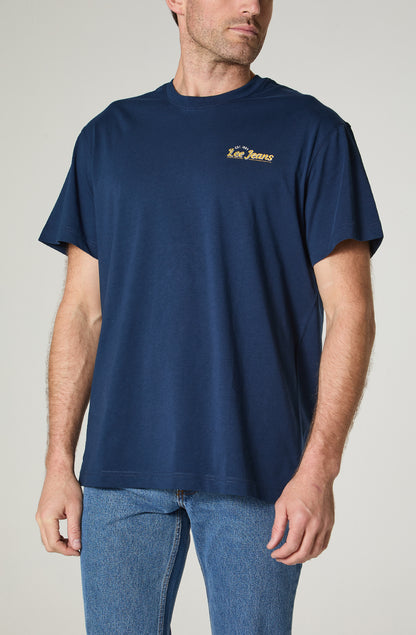 Polera Hombre Print Regular Fit Azul