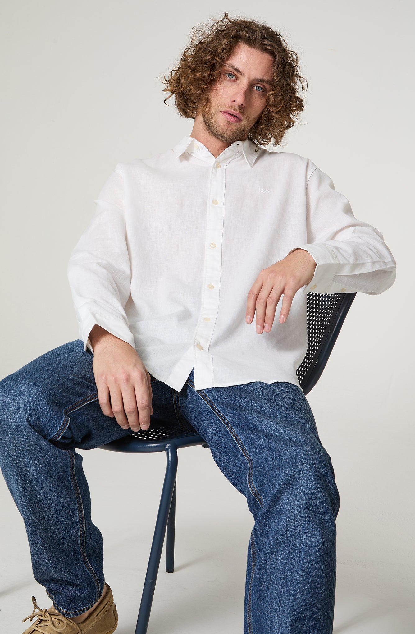 Camisa Hombre Lino Regular Fit Blanco