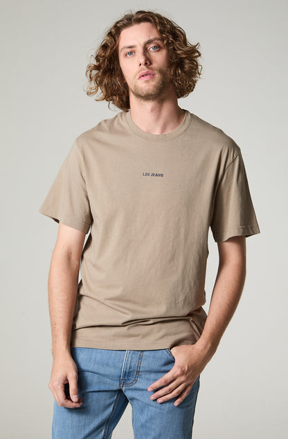Polera Hombre Manga Corta Regular Fit Café
