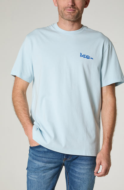 Polera Hombre Patch Regular Fit Celeste