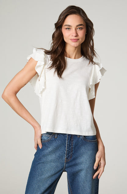 Polera Mujer Vuelos Regular Fit Blanco