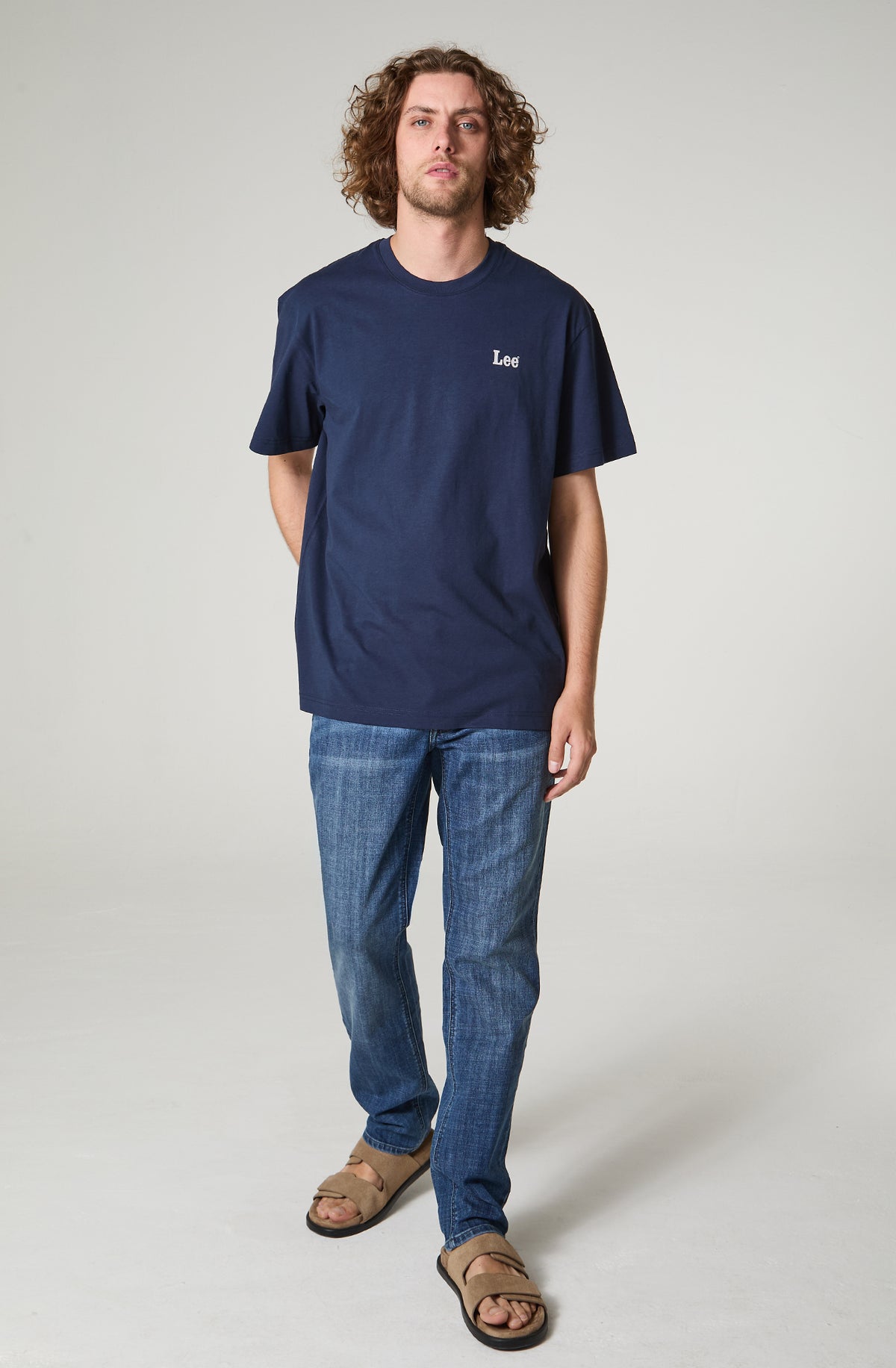 Polera Hombre Manga Corta Regular Fit Azul