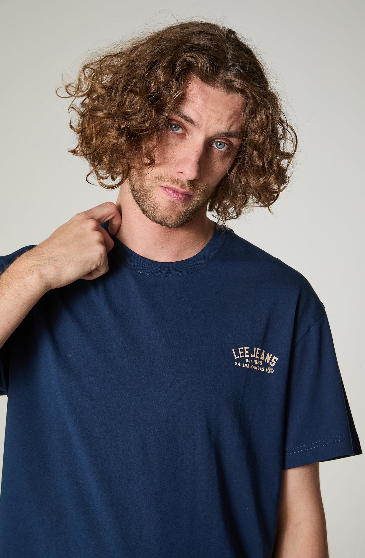 Polera Hombre Manga Corta Regular Fit Azul