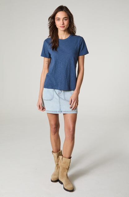 Polera Mujer Regular Fit Basic Azul