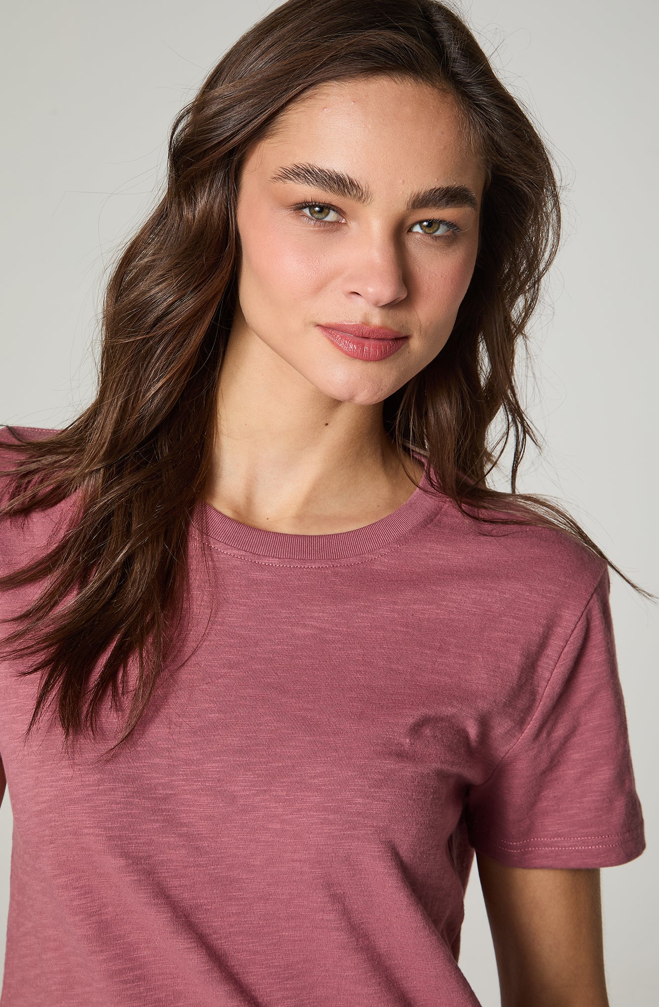 Polera Mujer Regular Fit Basic Palo Rosa