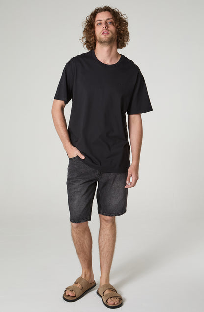 Polera Hombre Regular Fit Bordado Negro