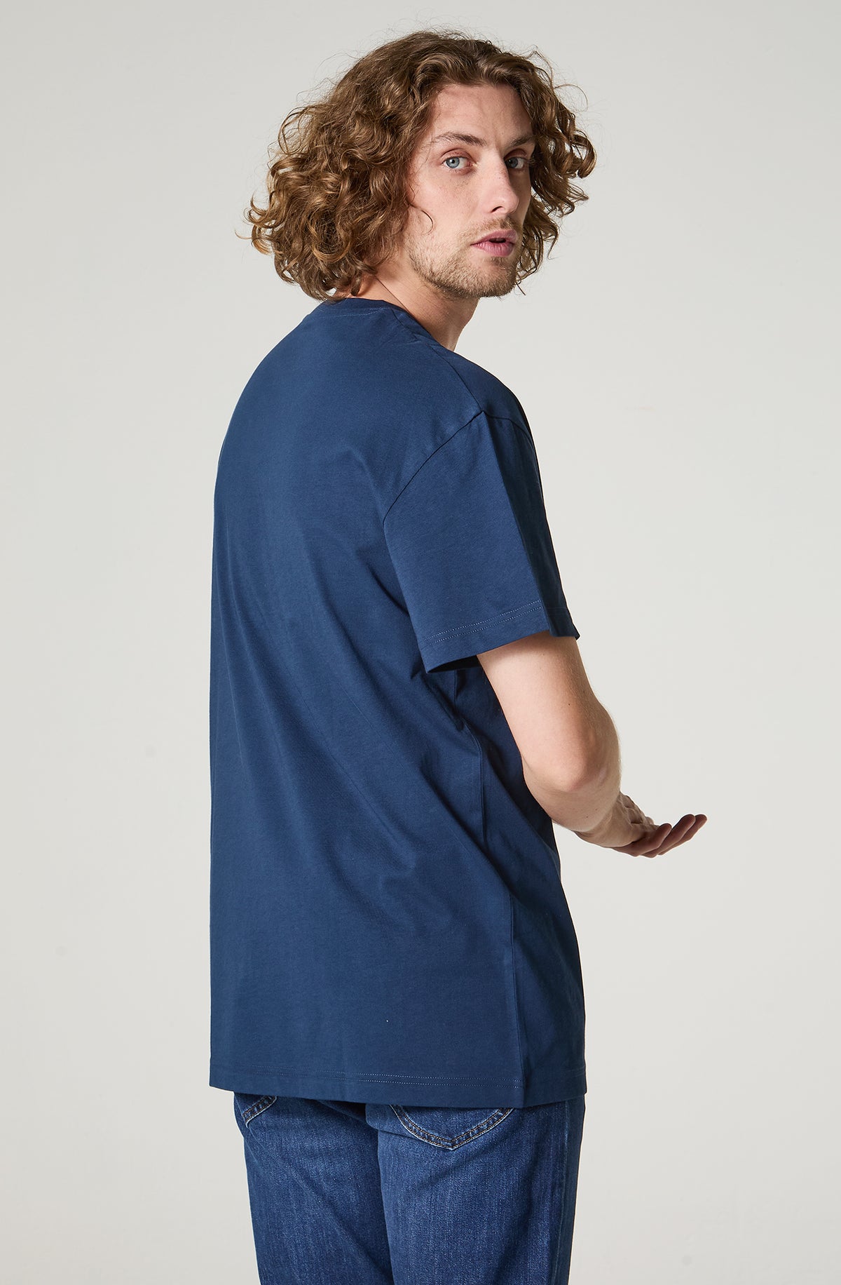 Polera Hombre Manga Corta Regular Fit Azul
