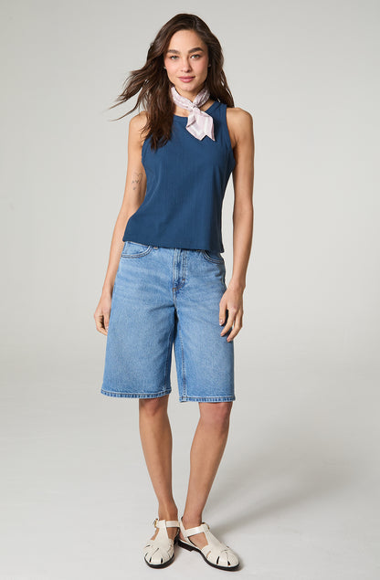 Polera Mujer Tank Sin Manga Regular Fit Azul