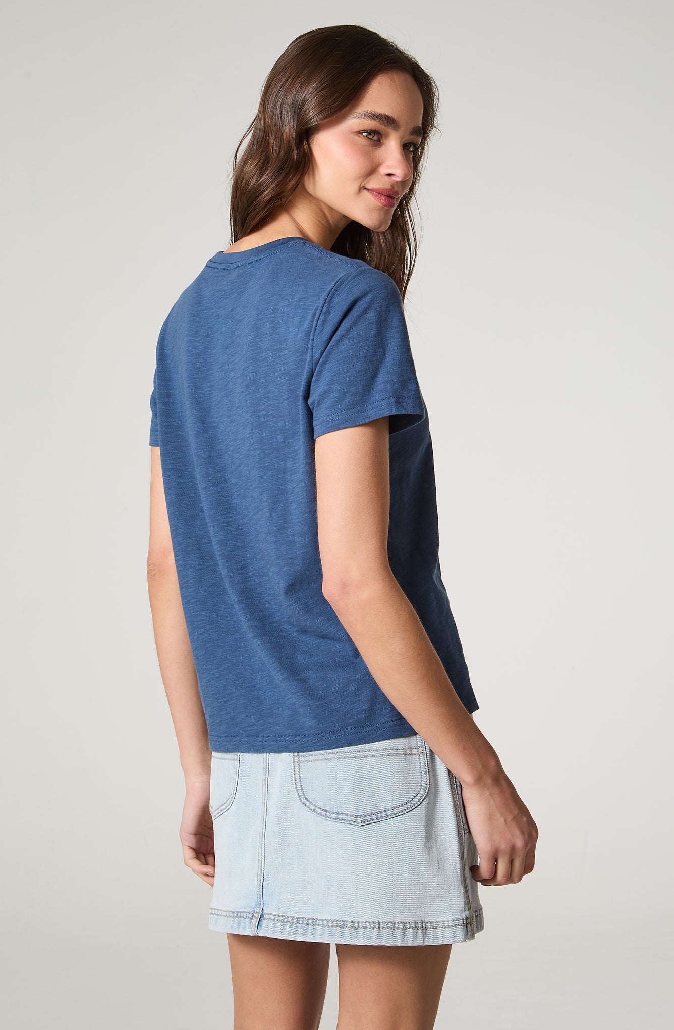Polera Mujer Regular Fit Basic Azul