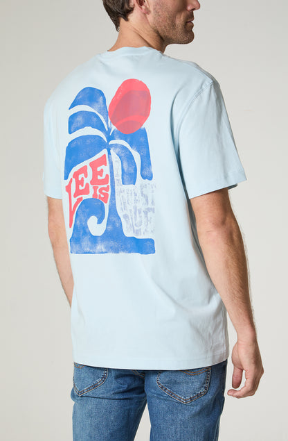 Polera Hombre Patch Regular Fit Celeste