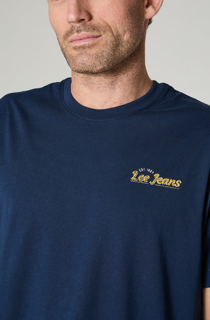 Polera Hombre Print Regular Fit Azul