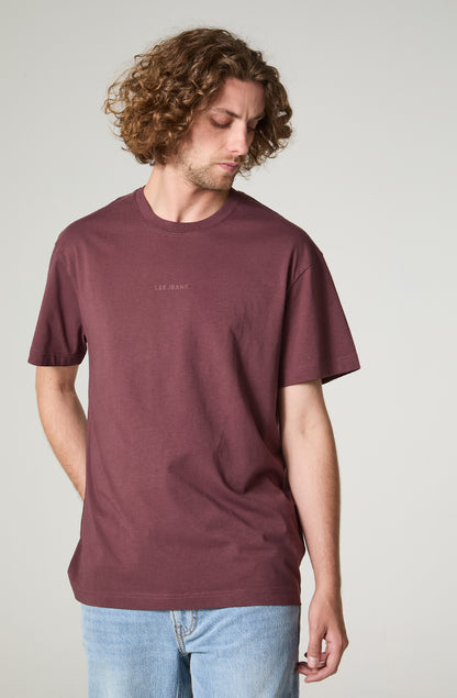 Polera Hombre Manga Corta Regular Fit Palo Rosa
