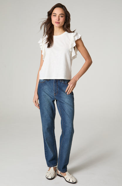 Polera Mujer Vuelos Regular Fit Blanco