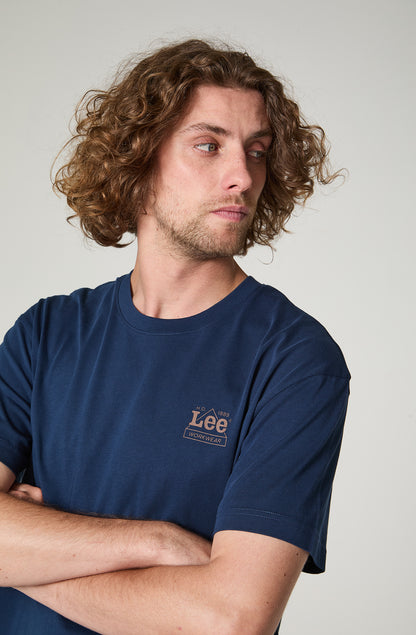 Polera Hombre Manga Corta Regular Fit Azul