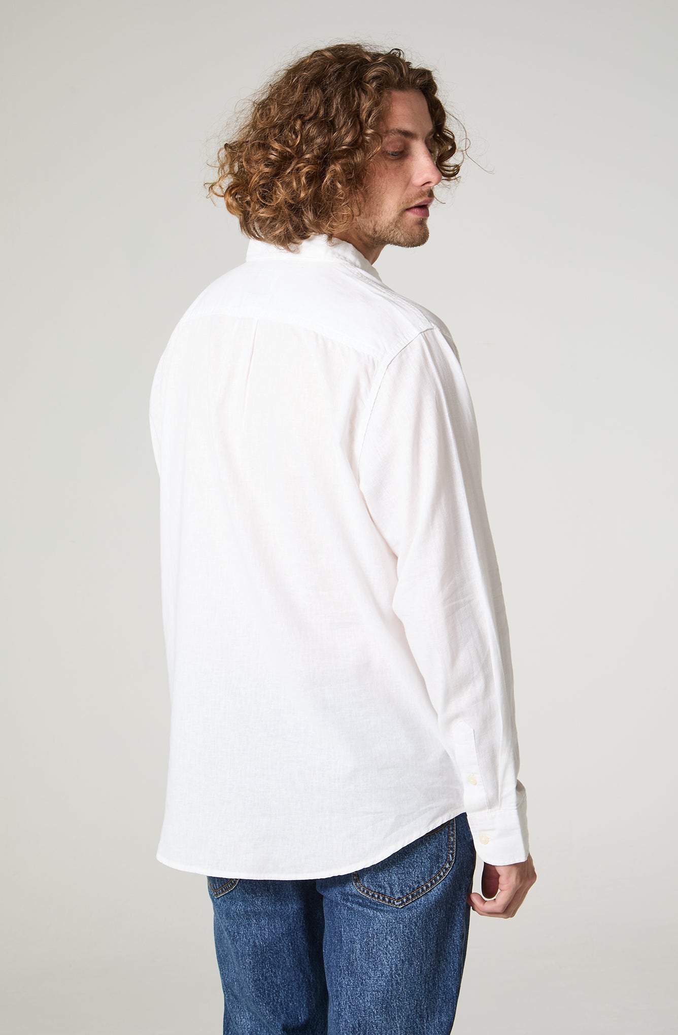 Camisa Hombre Lino Regular Fit Blanco