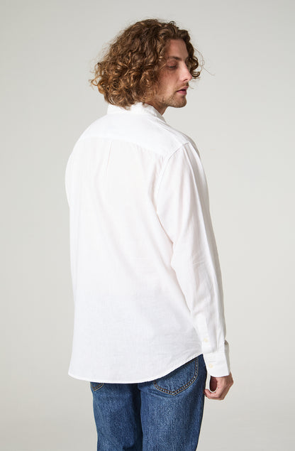 Camisa Hombre Lino Regular Fit Blanco