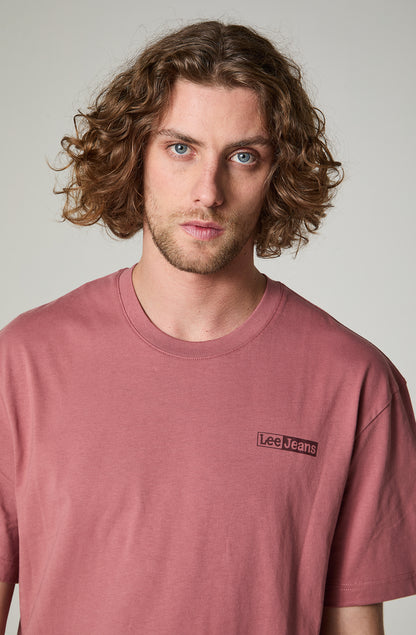 Polera HombreManga Corta Regular Fit Palo De Rosa