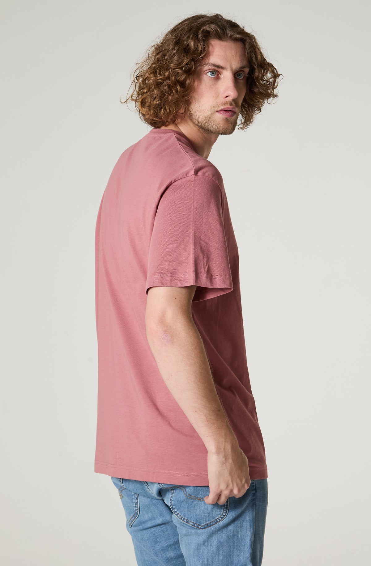 Polera HombreManga Corta Regular Fit Palo De Rosa