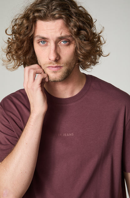 Polera Hombre Manga Corta Regular Fit Palo Rosa