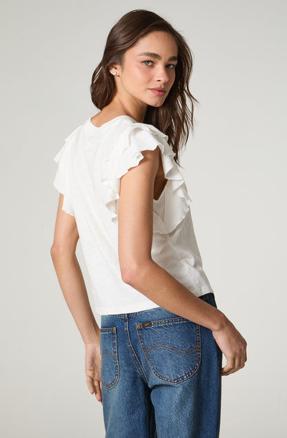 Polera Mujer Vuelos Regular Fit Blanco