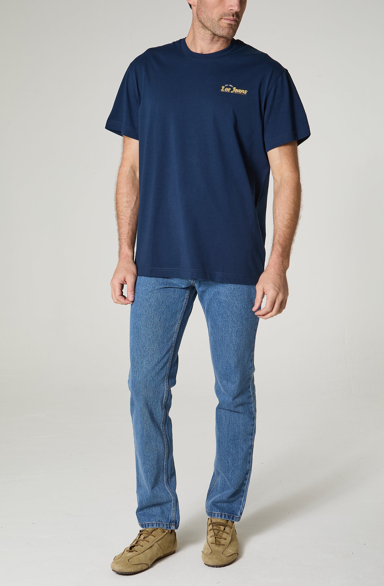 Polera Hombre Print Regular Fit Azul