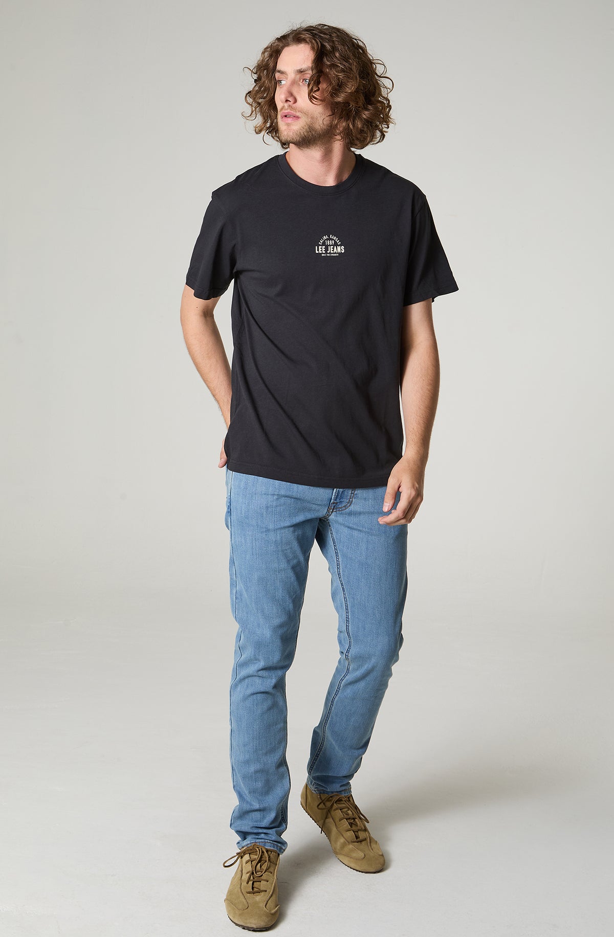 Polera Hombre Manga Corta Regular Fit Negro