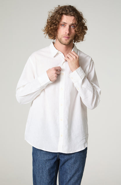 Camisa Hombre Lino Regular Fit Blanco