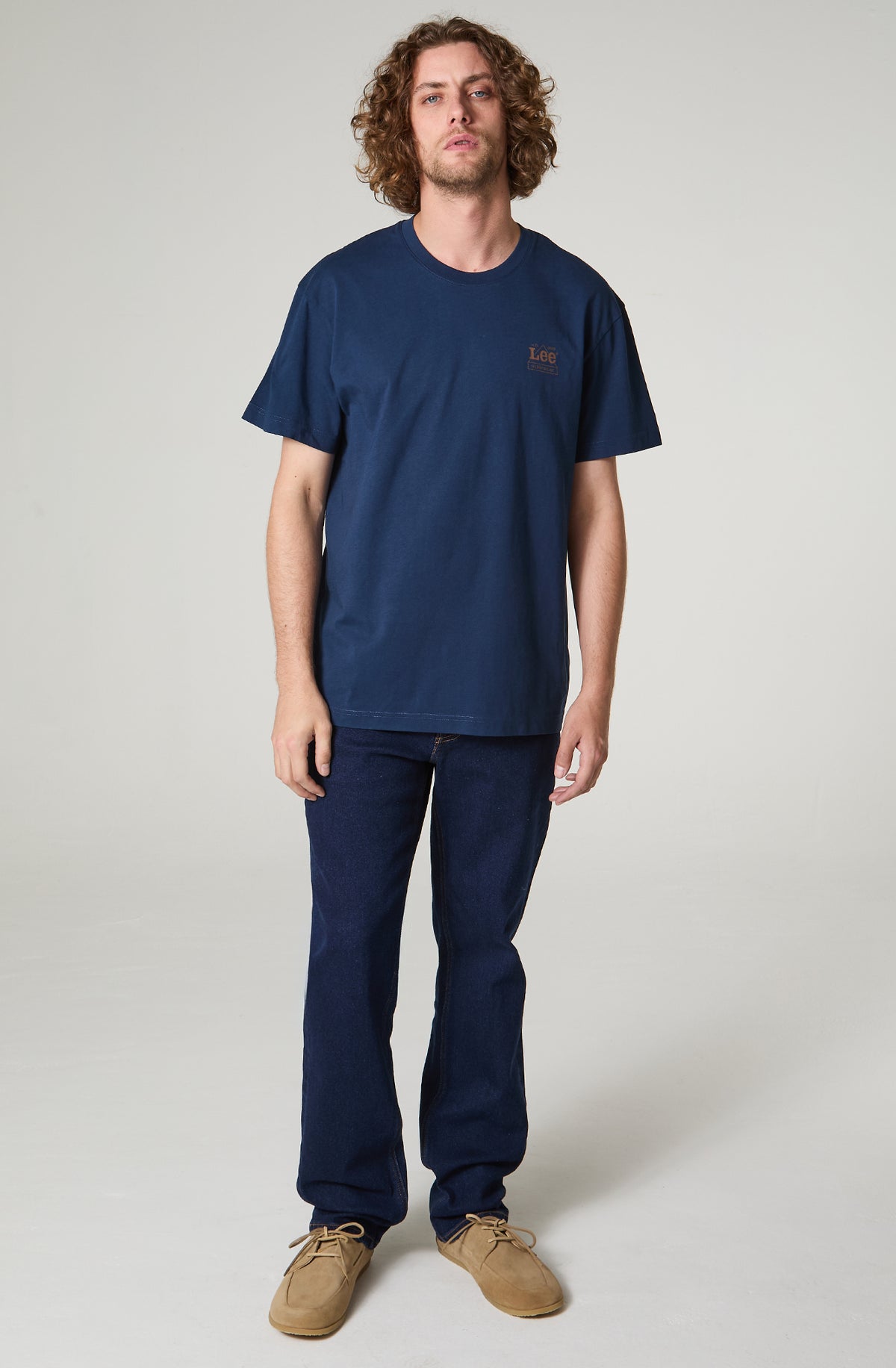 Polera Hombre Manga Corta Regular Fit Azul