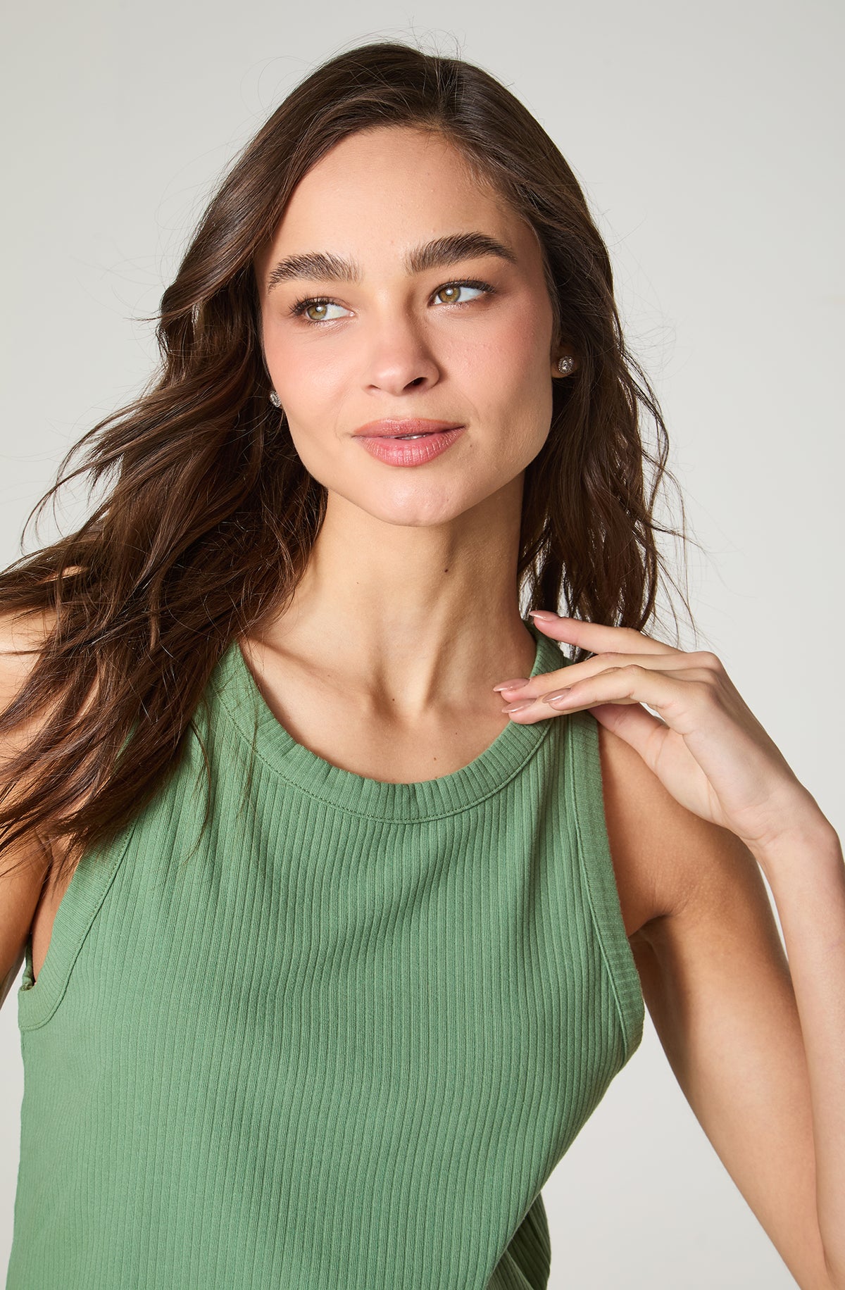Polera Mujer Tank Sin Manga Regular Fit Verde