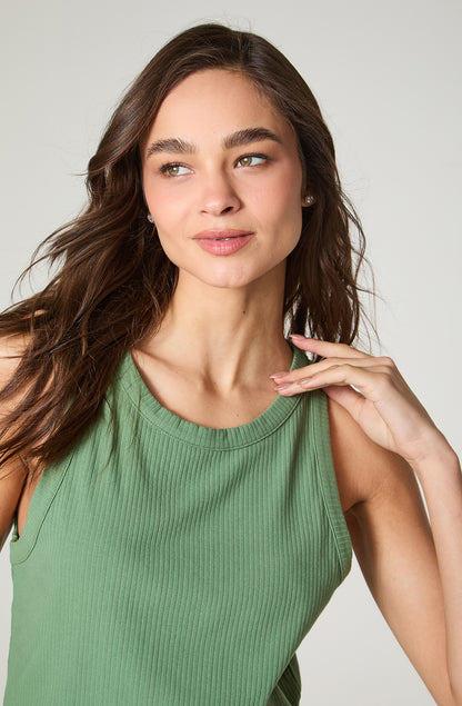 Polera Mujer Tank Sin Manga Regular Fit Verde