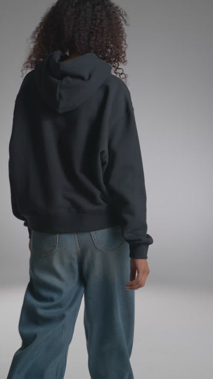 Poleron Mujer Regular Negro Hoodie